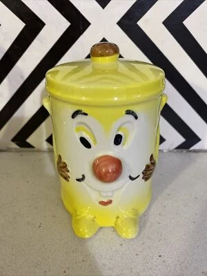 £9.99 • Buy Unusual Vintage Yellow Dusty Bin Moneybox