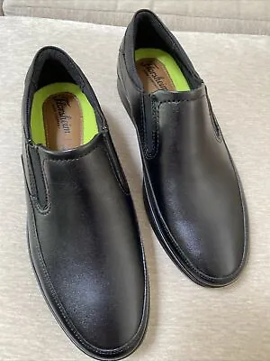 Florsheim Men's Motion Moc Toe Slip On Shoes Loafers Black Leather New Size 7 W • $40