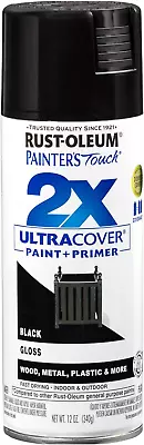 Gloss Black Spray Paint 12oz Gloss Finish For Wood Metal Plastic Plaster Ceramic • $8.32
