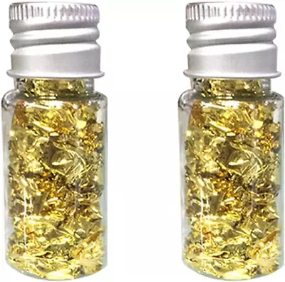 2 Pcs Edible Gold Leaf Flakes Multifunction Foil Paper Food Decorating Foil For • £7.65