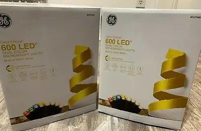 2 Boxes GE Dual Color Choice 600 Ct Dual MicroBright LED 8 Function Lights NEW • $59.99