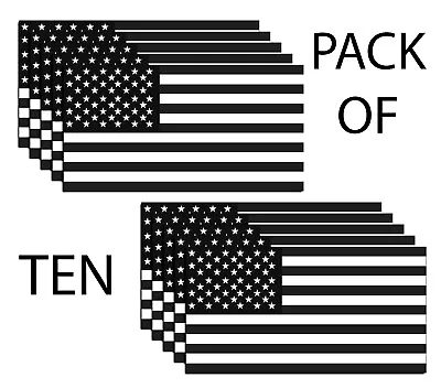 Black And White American Flag USA PACK OF 10 Decal Sticker 3M Military Army • $149.99