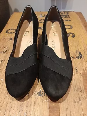 Van Dal Black Suede Ladies Wedge Slip On Heels UK Size 5.5 EE • £20