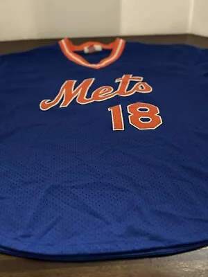 New York Mets #18 Jersey By Mitchell & Ness Xl (48). Pre-owned*****free Shipping • $45