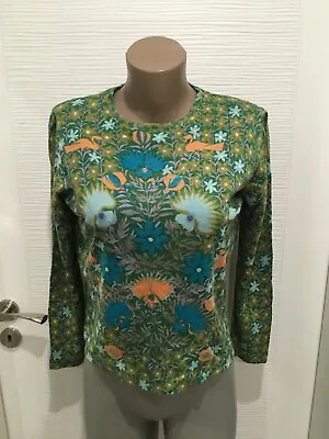 Vintage LANVIN Chemisier Silk Blouse Long Sleeve Floral Green L • $145