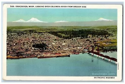 Vancouver Washington WA Postcard Looking Over Columbia River From Oregon C1940's • $19.95
