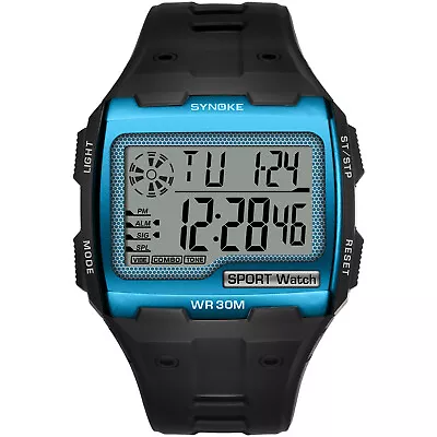 Men's Sports Digital Watch Waterproof Alarm Stopwatch Electronic Wristwatch • £8.69