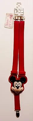 Vintage Mickey Mouse Squeaks Walt Disney Co. Adjustable Red Suspenders • $25