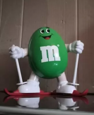 £5.99 • Buy Vtg M&M Mars Chocolate Sweet Dispenser Collectable Green Skier Figure 17cm 1991 