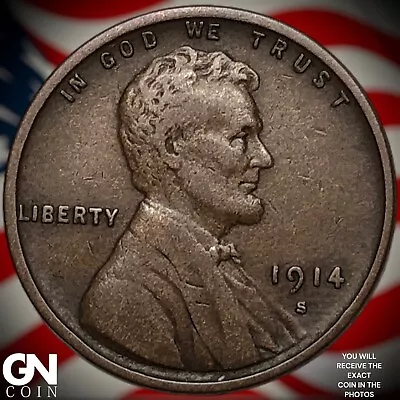 1914 S Lincoln Cent Wheat Penny Y1276 • $36