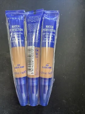 Lot Of 3 Rimmel Match Perfection Skin Time Adapting Concealer 030 Classic Ivory  • $11.99