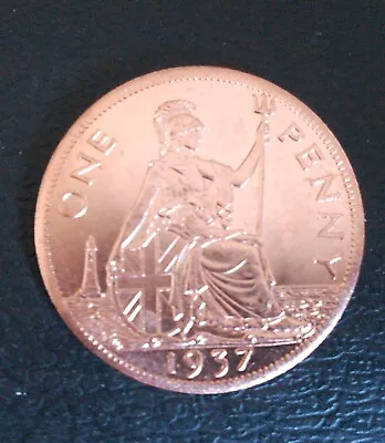 Retro Edward VIII 1937 Pattern Penny. Souvenir Gap Filler. Same Size As Original • £3.49