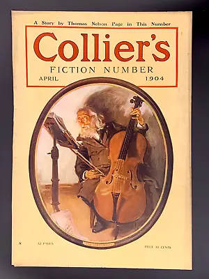 April 1904 Collier's Cover: Cello Virtuoso By Frank Leyendecker + 1904 FORD Ad • $19.99