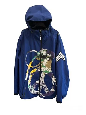 Grenade Fatigue Project MISFITS PEACE Sign Hooded Coat Jacket Snowboard Blue XL • $179.95