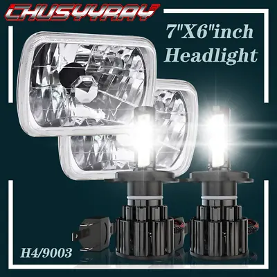 1 Pair 5X7  7x6 Inch Rectangle LED Headlight 7 Inchs Light For Pickup Truck • $111.37