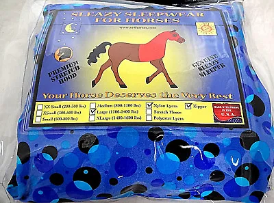 Sleazy Sleepwear For Horses Stretch Neck Hood Nylon Bubbles Mane Tamer Zipper • $99.99