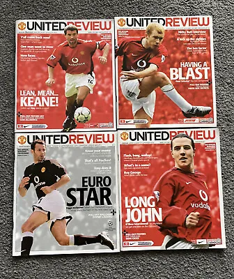 21 United Review Manchester United FC Home Programmes 2003/04  Season FREE POST • £25