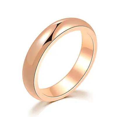 4MM Silver Gold Plated Stainless Steel Men Women Wedding Ring Band Size • $4.63