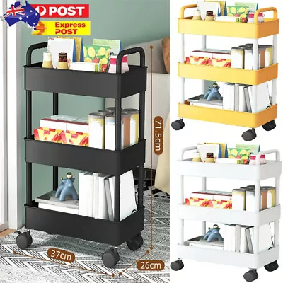 3 Tier Organizer Trolley Cart Utility Rolling Storage Rack Holder Space Saver • $7.89