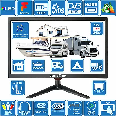 £171.71 • Buy  20  Inch 12V / 240V HD+ LED Digital Freeview TV MOTORHOME CARAVAN BOAT USB PVR