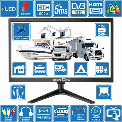 £171.71 • Buy  20  Inch 12V / 240V HD+ LED Digital Freeview TV MOTORHOME CARAVAN BOAT USB PVR