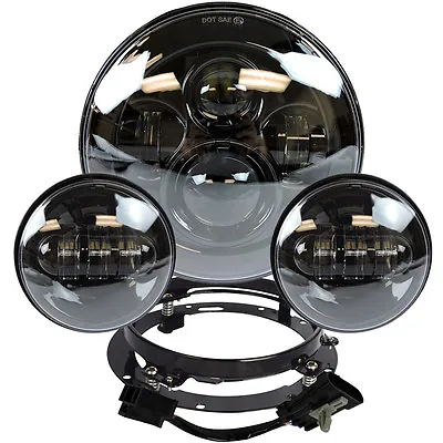 $89.99 • Buy 7  LED Daymaker Headlight + Passing Lights Harley Davidson Touring Road King BLK