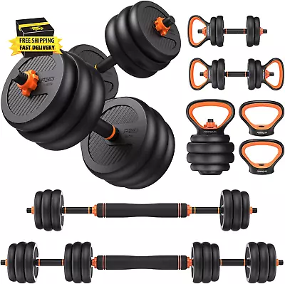 Adjustable Dumbbells 20/30/40/50/70/90Lbs Free Weight Set With Connector 4 In1 • $234.86