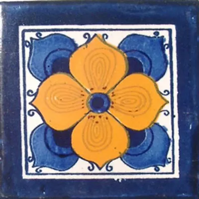 C#010)) Mexican Tile Sample Wall Floor Talavera Mexico Ceramic Handmade Pottery • $1.75