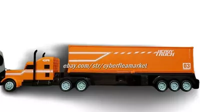 RC Semi Truck & Trailer 18 Inch 2.4Ghz Fast Speed 1:16 Scale RECHARGEABLE ORANGE • $38.95