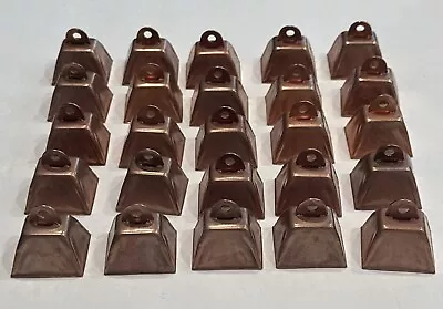 Lot Of 25 Vintage Working Small Cow Bells Metallic Copper Color 1  X 3/4  X 3/4” • $15