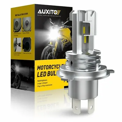 Auxito Motorcycle H4 9003 LED Headlight High Low Beam 6000K Bulb 8000LM All-in-1 • $17.99