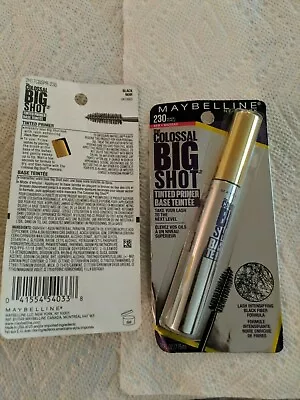 1 Maybelline The Colossal Big Shot Tinted Mascara Primer 230 Black Noir New  • $1.69