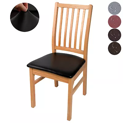 Stetch PU Leather Dining Chair Seat Covers Waterproof Universal Seat Slip Covers • $49.76