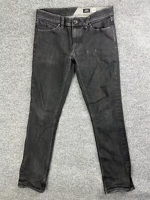 Volcom Vorta Jeans Men's W32 X L29 Black Denim Slim Straight Leg Skater • $18