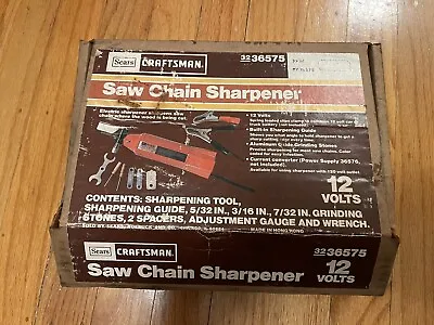 $26 • Buy Vtg Sears Craftsman Electric Chainsaw Saw Chain Sharpener 12v 32-36575 Works!