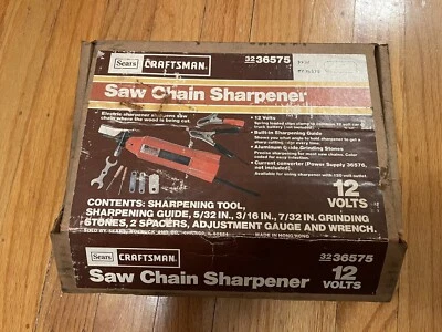 $26 • Buy Vtg Sears Craftsman Electric Chainsaw Saw Chain Sharpener 12v 32-36575 Works!
