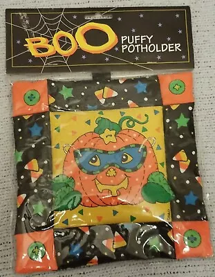 Boo Puffy Potholder Halloween Masked Pumpkin Design New In Package Candy Corn • $14.25