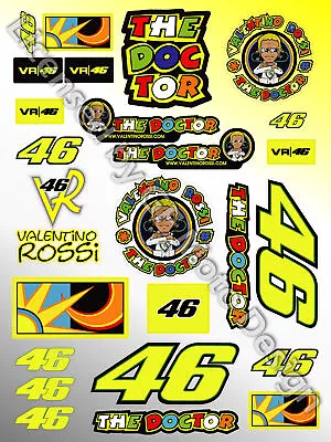 Vale Rossi The Doctor Decals Sheet 25 Stickers MotoGP Yamaha M1 • £9.98