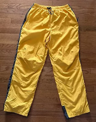 Nautica Competition XL Men’s Mesh Lined Windbreaker Track Pants Yellow/Grey • $21