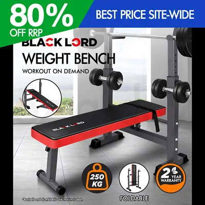 BLACK LORD Weight Bench Press Squat Rack Incline Fitness Home Gym Equipment • $100.95