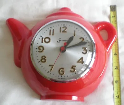Vintage Sessions Electric Wall Clock Novelty Red Teapot • $25