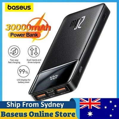 $49.99 • Buy Baseus 30000mAh Power Bank 20W Fast Charging Charger External Battery Powerbank