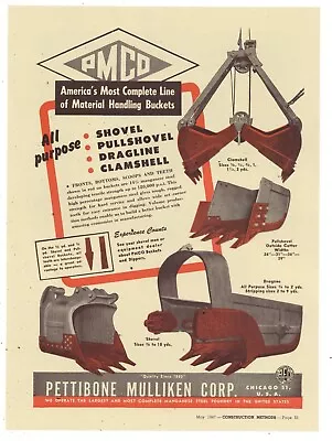 1947 Pettibone Mulliken Co. Ad: PMCO Material Handling Buckets - Chicago IL • $17.76