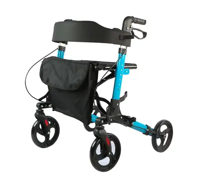 Lightweight  Rollator Folding Mobility Walker With Tray Zimmer Frame- 9201 • £115.99