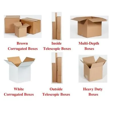 4-8 Inch Corrugated Boxes MANY Sizes Available Shipping/Moving Boxes Multi Packs • $28.93