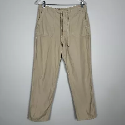 J Crew Womens Utility Pants Size Medium Khaki Pockets Drawstring Style BA291 • $12.60