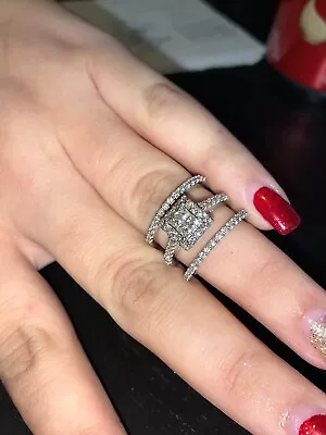 $2000 • Buy Zales Diamond Ring 1 1/4 CTW 14KWG 3 PIECE SET!! Size: 7.5 With Warranty!!