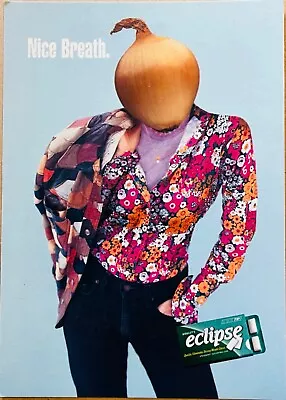 Wrigley Eclipse Gum Onion Head Person Advertisement Vintage 6x4 Postcard 1998 • $9.98