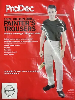 Prodec 100% Cotton Drill Painters Decorators Trousers Pants - 28  - 46  INCL VAT • £20.95