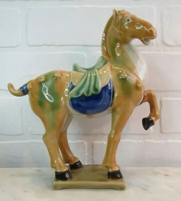 £40.61 • Buy Vintage Chinese Horse Tang Dynasty Glazed Ceramic Figurine BOMBAY COMPANY
